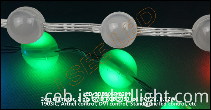 2cm 3D led ball rgb SPI1903 2 led 3D led bead light 02